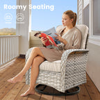 Ensemble de 9 chaises pivotantes d'extérieur en résine tressée OVIOS avec table de feu