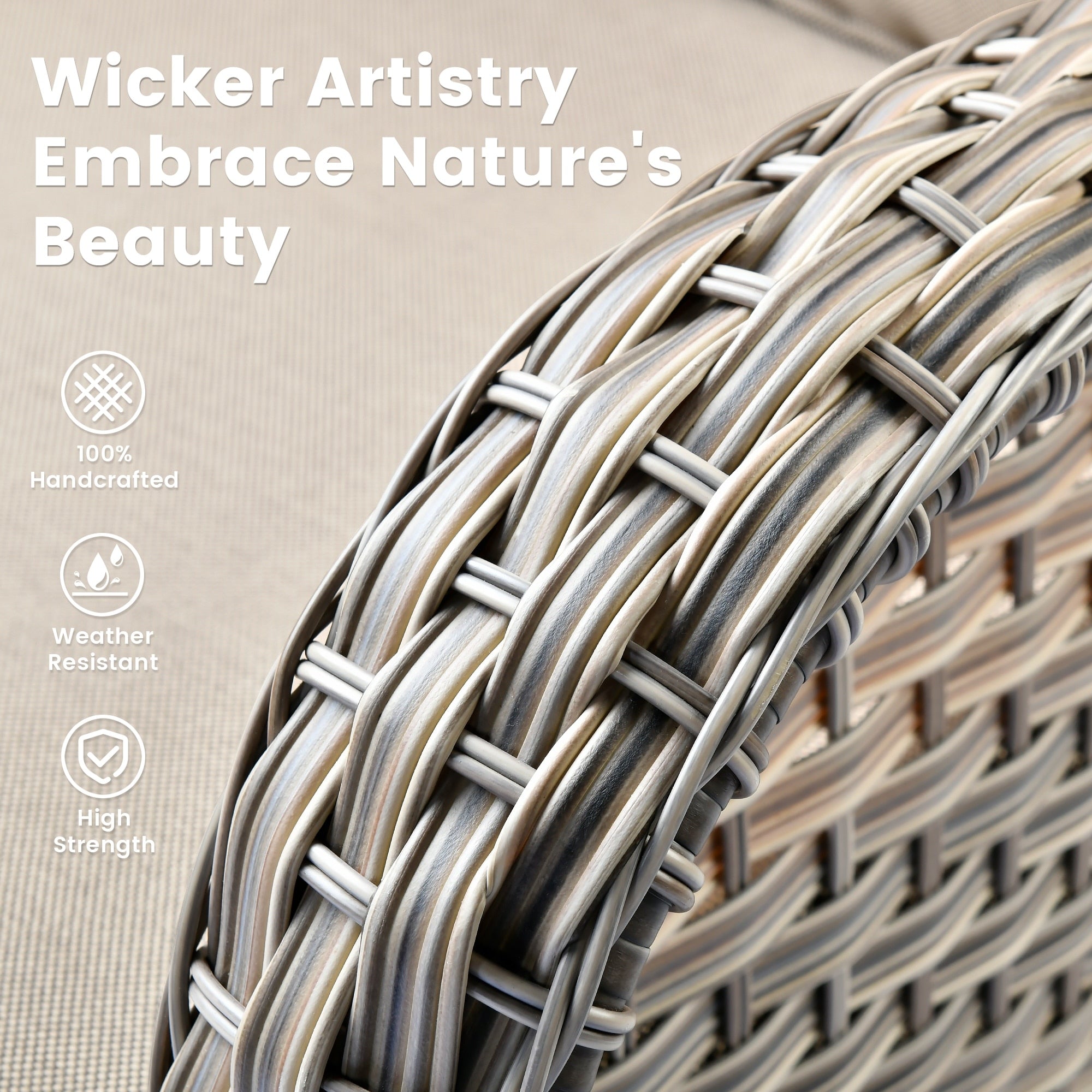 Ensemble de 9 chaises pivotantes d'extérieur en résine tressée OVIOS avec table de feu