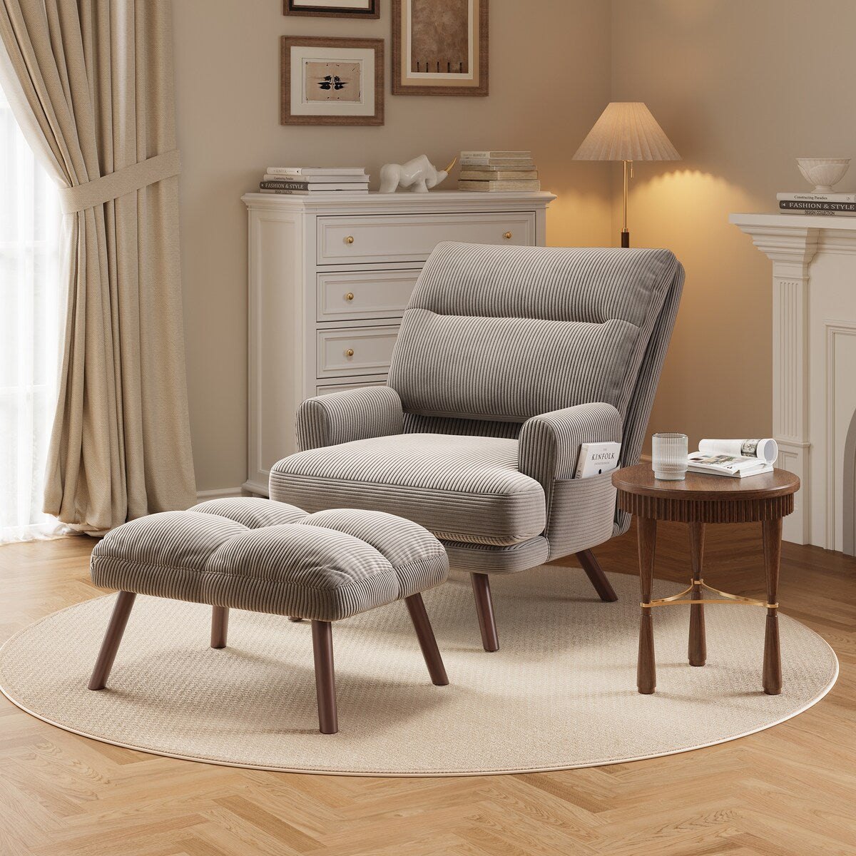 Fauteuil inclinable réglable OVIOS avec repose-pieds