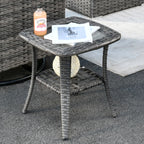 Ensemble de canapés d'angle OVIOS en résine tressée à assise profonde, 11 pièces, fauteuils pivotants et foyer extérieur