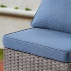 Ensemble de canapés d'angle OVIOS en résine tressée à assise profonde, 11 pièces, fauteuils pivotants et foyer extérieur