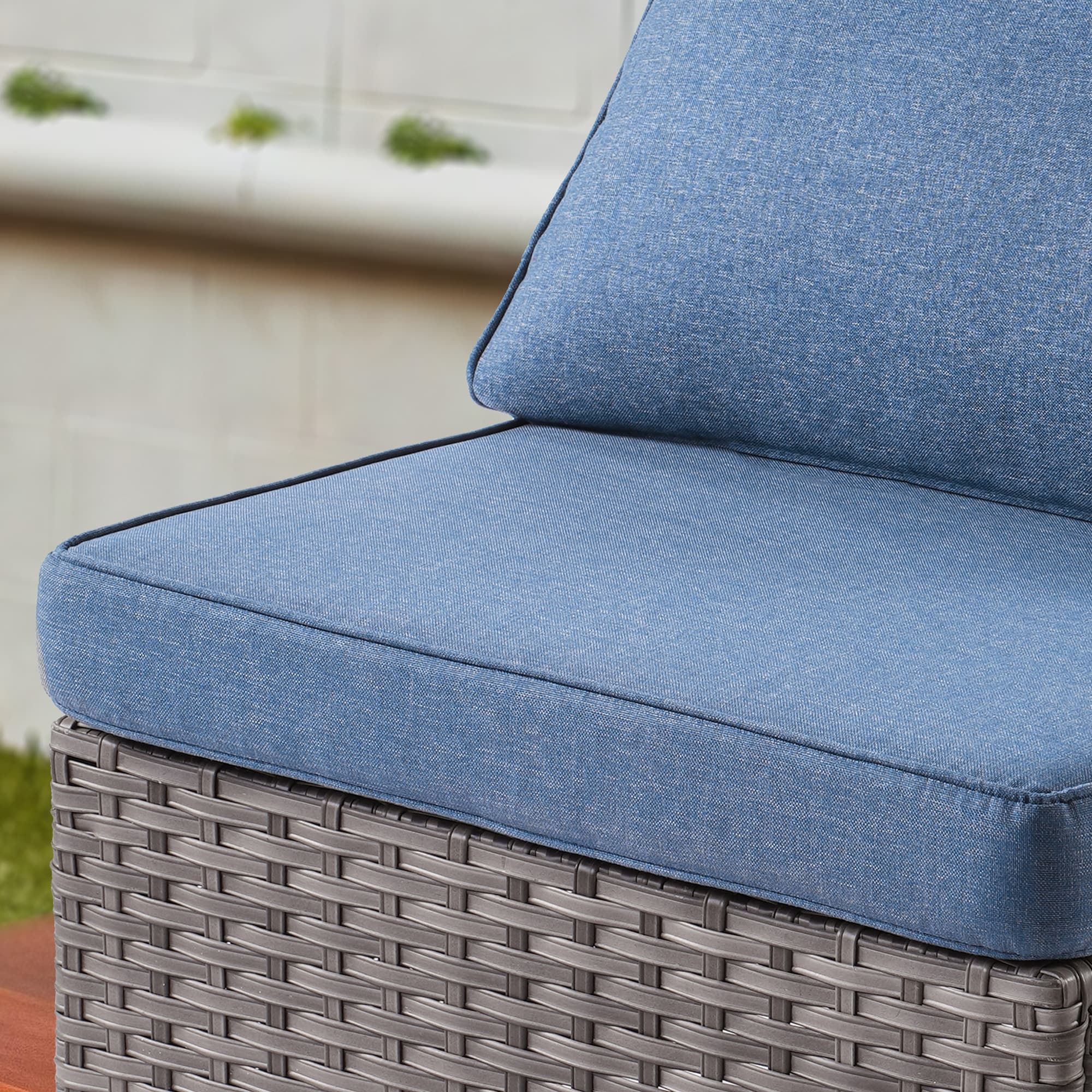 Ensemble de canapés d'angle OVIOS en résine tressée à assise profonde, 11 pièces, fauteuils pivotants et foyer extérieur