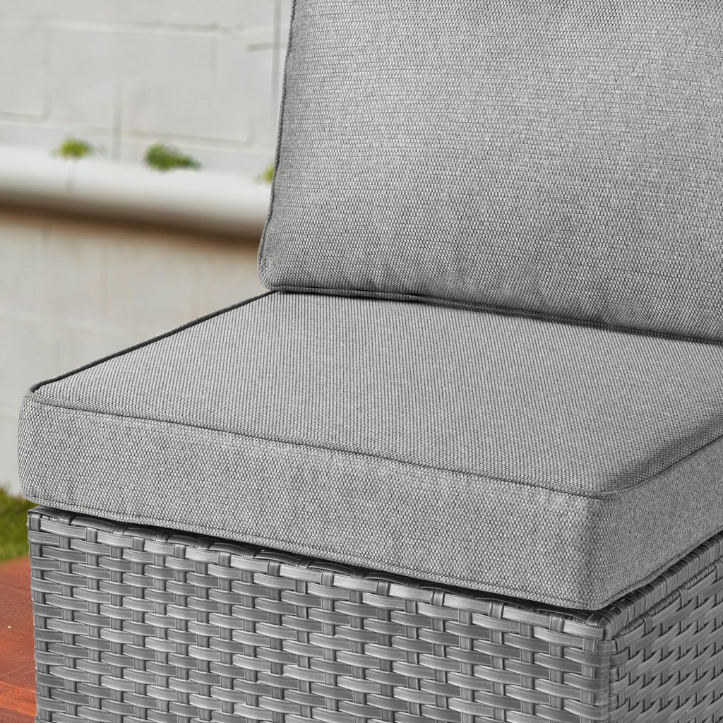 Ensemble de canapés d'angle OVIOS en résine tressée à assise profonde, 11 pièces, fauteuils pivotants et foyer extérieur