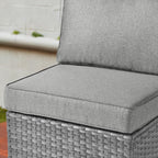 Ensemble de canapés d'angle OVIOS en résine tressée à assise profonde, 11 pièces, fauteuils pivotants et foyer extérieur