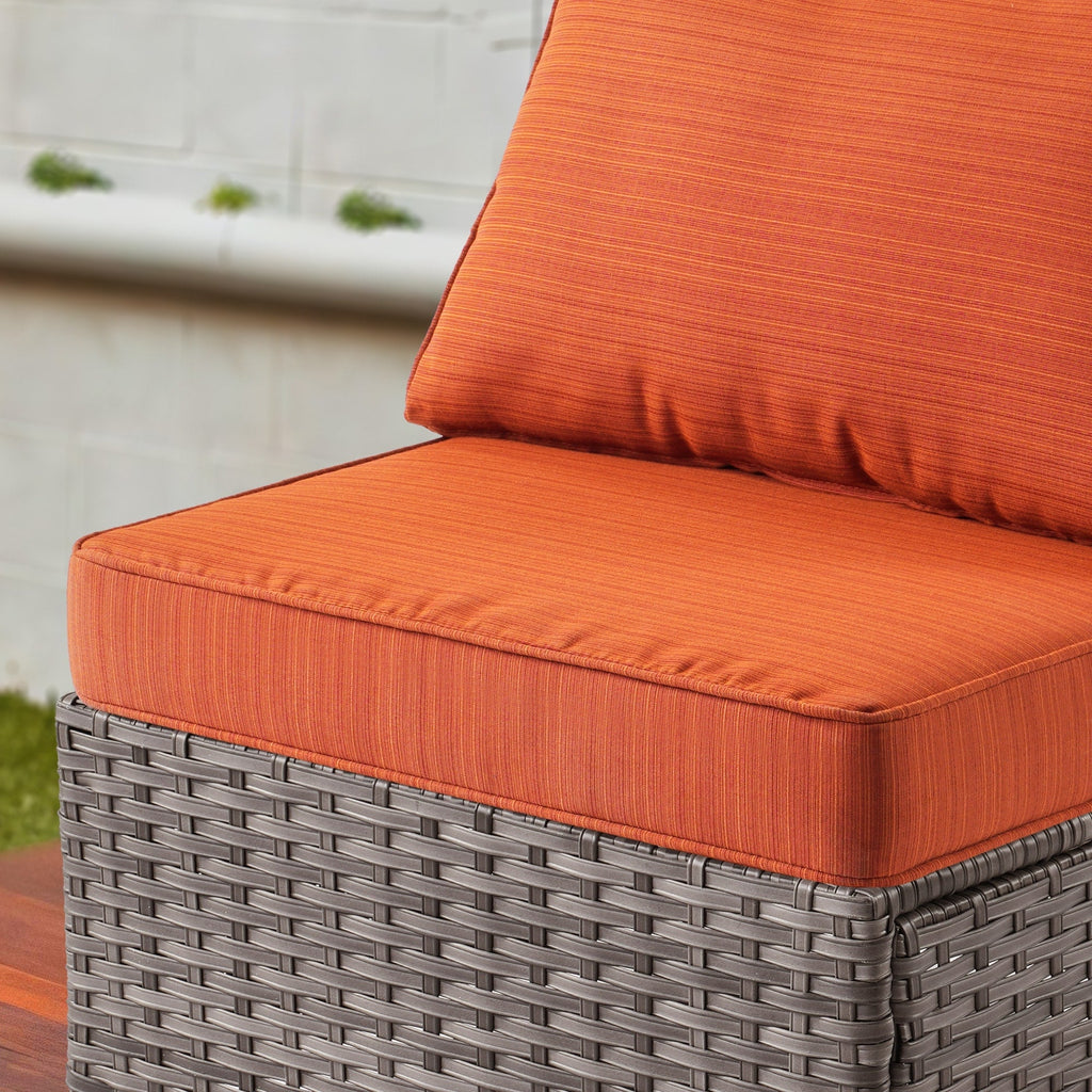 Ensemble de canapés d'angle OVIOS en résine tressée à assise profonde, 11 pièces, fauteuils pivotants et foyer extérieur