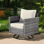 Ensemble de canapés d'angle OVIOS en résine tressée à assise profonde, 11 pièces, fauteuils pivotants et foyer extérieur