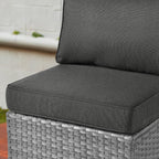 Ensemble de canapés d'angle OVIOS en résine tressée à assise profonde, 11 pièces, fauteuils pivotants et foyer extérieur