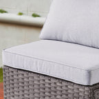 Ensemble de canapés d'angle OVIOS en résine tressée à assise profonde, 11 pièces, fauteuils pivotants et foyer extérieur