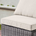 Ensemble de canapés d'angle OVIOS en résine tressée à assise profonde, 11 pièces, fauteuils pivotants et foyer extérieur