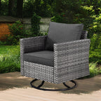 Ensemble de canapés d'angle OVIOS en résine tressée à assise profonde, 11 pièces, fauteuils pivotants et foyer extérieur