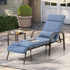 Chaise longue de jardin réglable avec coussin pour extérieur, pour terrasse, plage ou bord de piscine