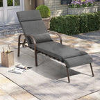 Chaise longue de jardin réglable avec coussin pour extérieur, pour terrasse, plage ou bord de piscine