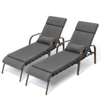 Chaise longue de jardin réglable avec coussin pour extérieur, pour terrasse, plage ou bord de piscine