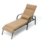 Chaise longue de jardin réglable avec coussin pour extérieur, pour terrasse, plage ou bord de piscine