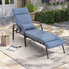 Chaise longue de jardin réglable avec coussin pour extérieur, pour terrasse, plage ou bord de piscine