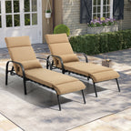 Chaise longue de jardin réglable avec coussin pour extérieur, pour terrasse, plage ou bord de piscine