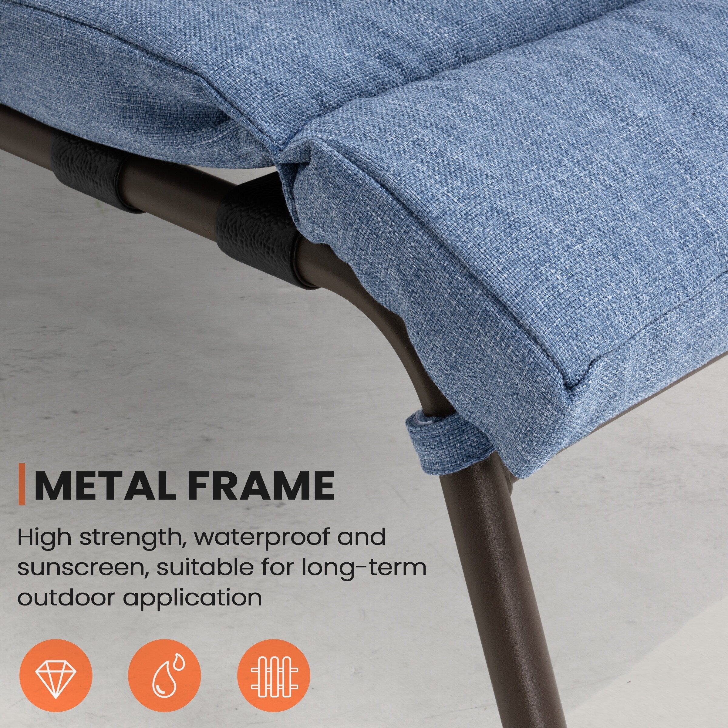 Chaise longue de jardin réglable avec coussin pour extérieur, pour terrasse, plage ou bord de piscine