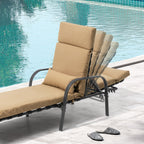 Chaise longue de jardin réglable avec coussin pour extérieur, pour terrasse, plage ou bord de piscine