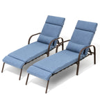 Chaise longue de jardin réglable avec coussin pour extérieur, pour terrasse, plage ou bord de piscine