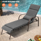 Chaise longue de jardin réglable avec coussin pour extérieur, pour terrasse, plage ou bord de piscine