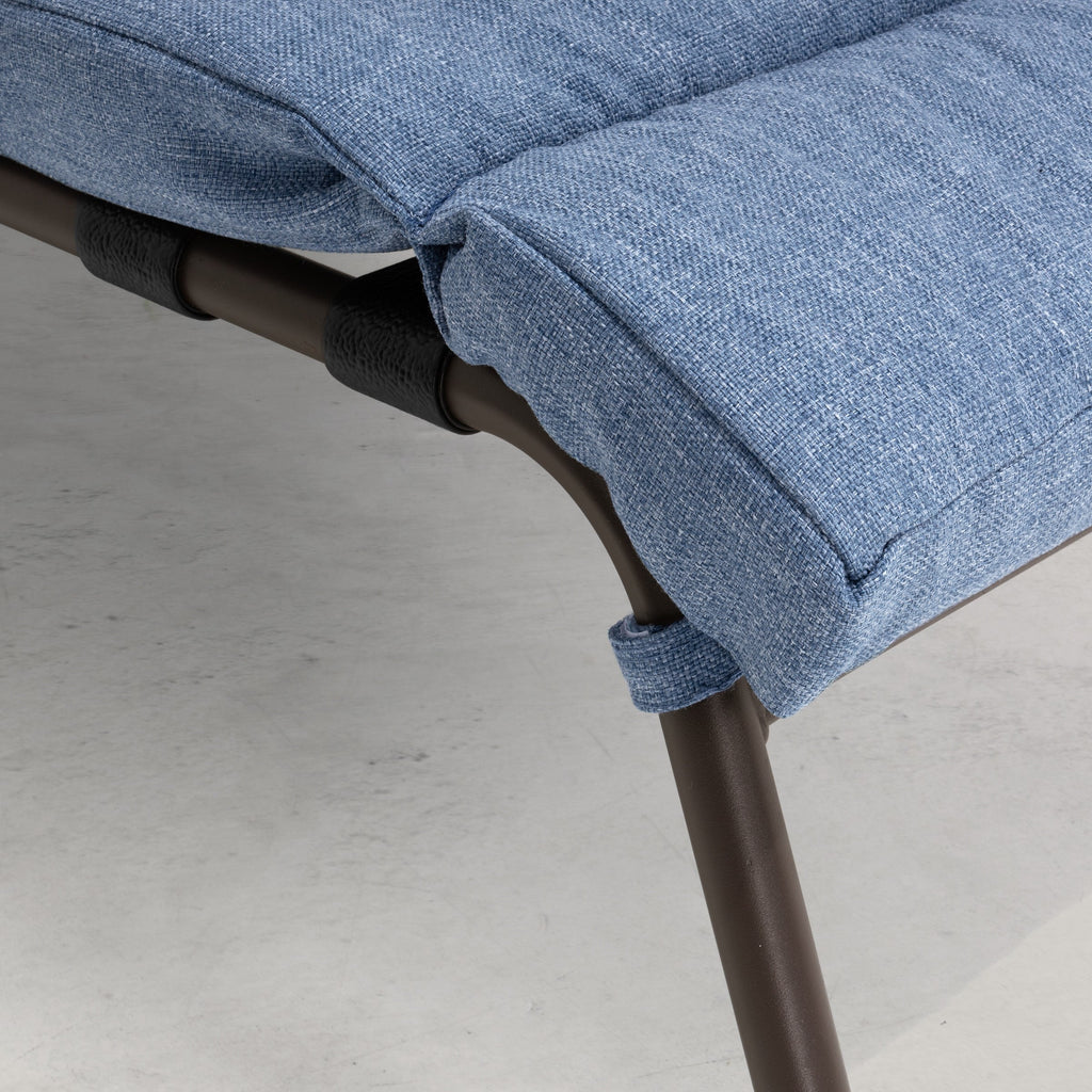 Chaise longue de jardin réglable avec coussin pour extérieur, pour terrasse, plage ou bord de piscine