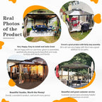 EROMMY Gazebo à toit rigide, Pergola d'extérieur avec double toit, moustiquaire et rideaux, auvent robuste pour patio, jardin, fête à la piscine