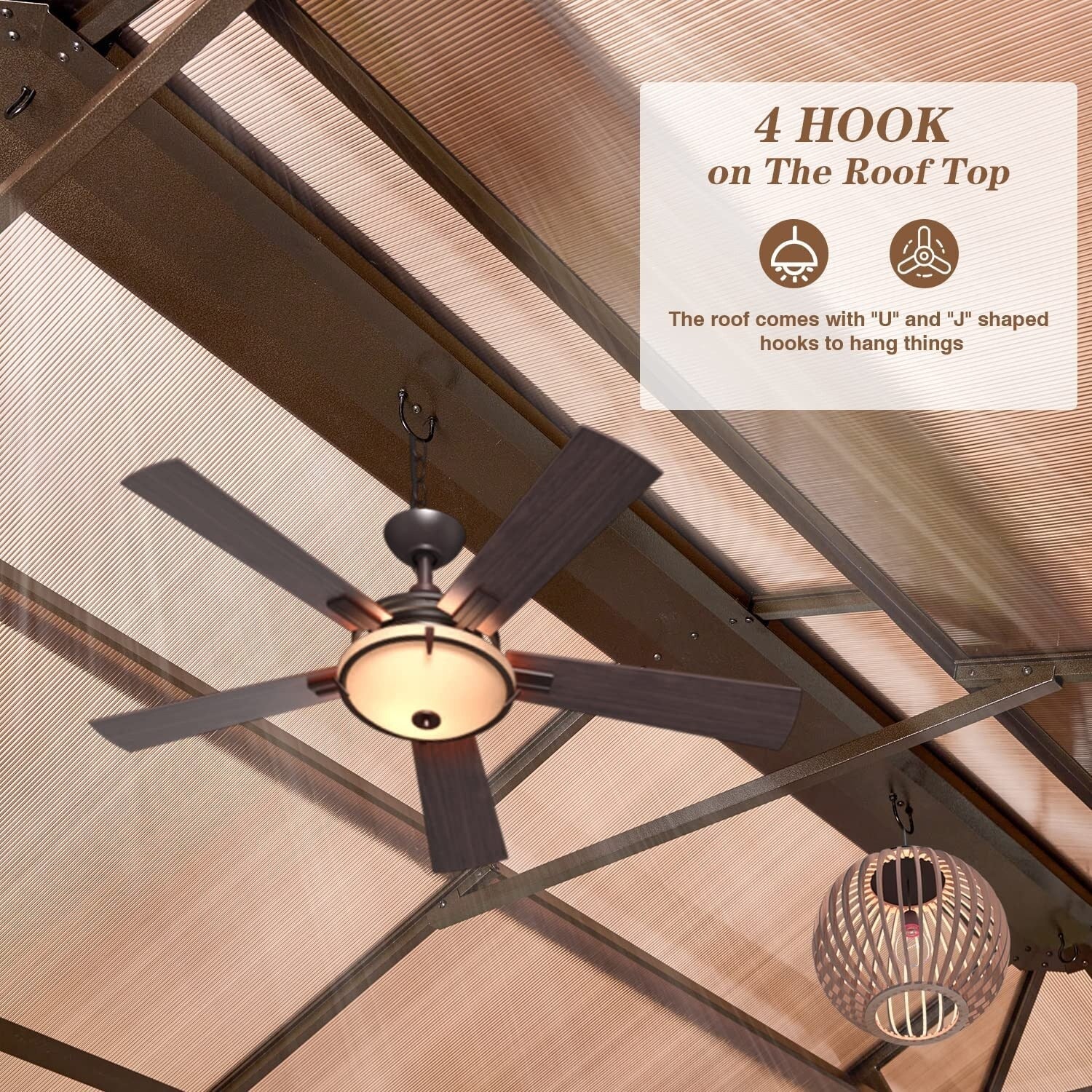 EROMMY Gazebo à toit rigide, Pergola d'extérieur avec double toit, moustiquaire et rideaux, auvent robuste pour patio, jardin, fête à la piscine