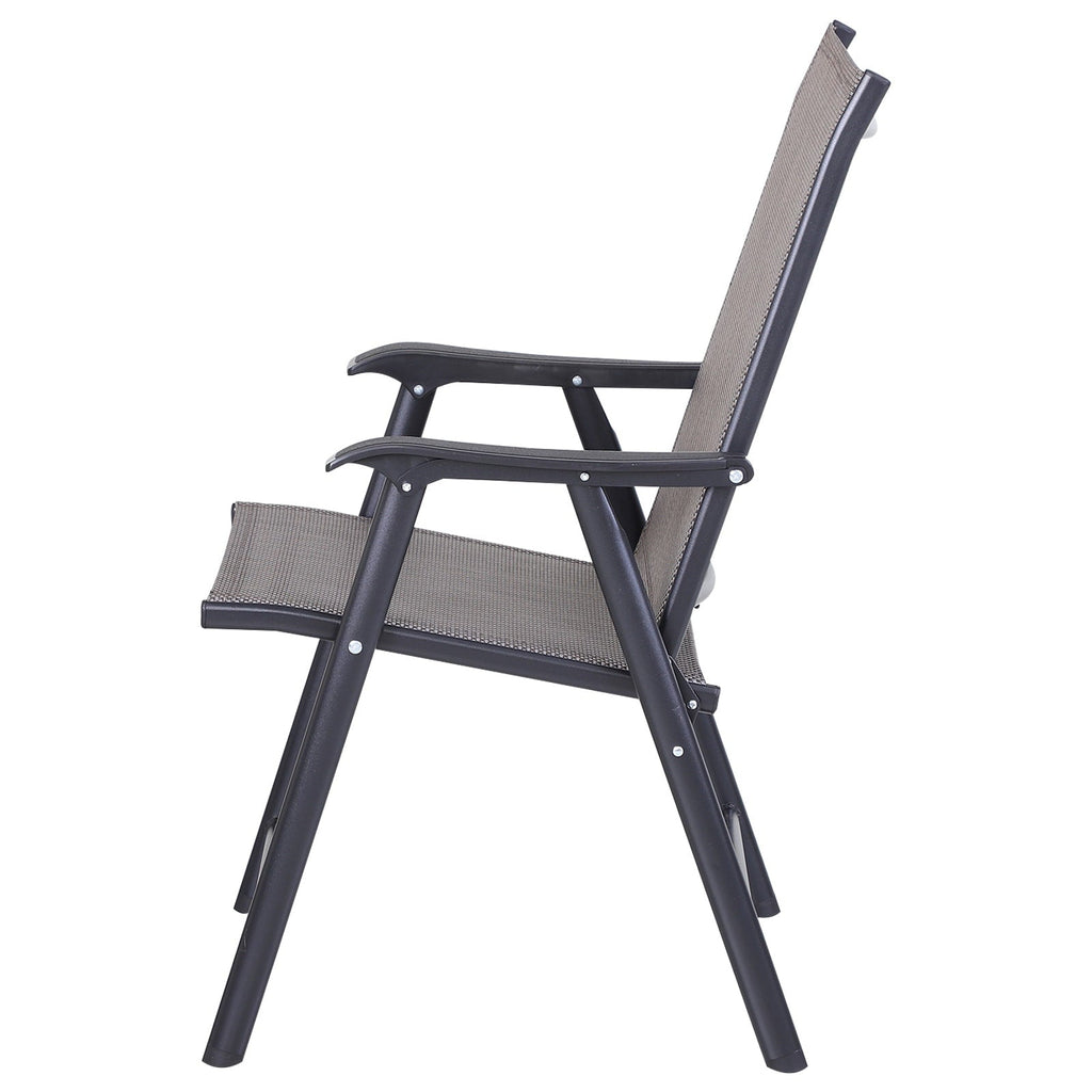 Outsunny Ensemble de 4 chaises de jardin pliantes avec un design simple et chic, confortables pour la terrasse, le jardin, la cour et les voyages.