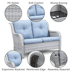 Ensemble canapé deux places d'extérieur en osier et rotin Gymojoy