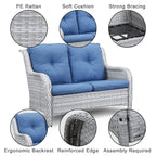 Ensemble canapé deux places d'extérieur en osier et rotin Gymojoy