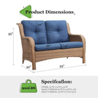 Ensemble canapé deux places d'extérieur en osier et rotin Gymojoy