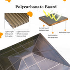 Gazebo à toit rigide pour jardin – Pergola permanente avec moustiquaire, rideaux et double toit, abri extérieur toutes saisons