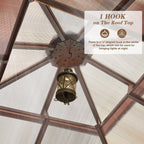 Gazebo à toit rigide pour jardin – Pergola permanente avec moustiquaire, rideaux et double toit, abri extérieur toutes saisons