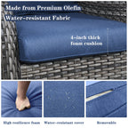 Gymojoy Chaise longue à bascule en osier pour extérieur avec base pivotante (lot de 2)