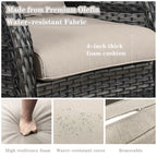 Gymojoy Chaise longue à bascule en osier pour extérieur avec base pivotante (lot de 2)