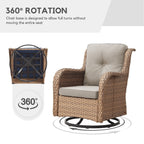 Gymojoy Chaise longue à bascule en osier pour extérieur avec base pivotante (lot de 2)