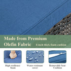 Gymojoy Chaise longue à bascule en osier pour extérieur avec base pivotante (lot de 2)