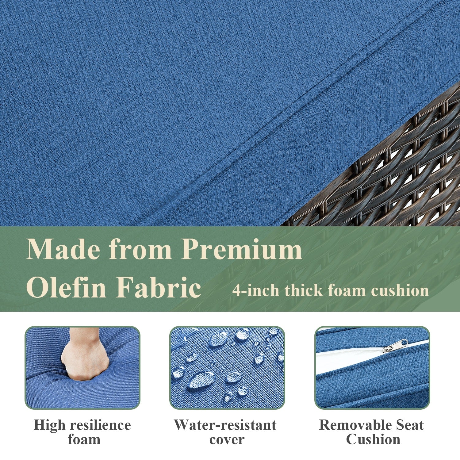 Gymojoy Chaise longue à bascule en osier pour extérieur avec base pivotante (lot de 2)