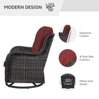 Gymojoy Chaise longue à bascule en osier pour extérieur avec base pivotante (lot de 2)