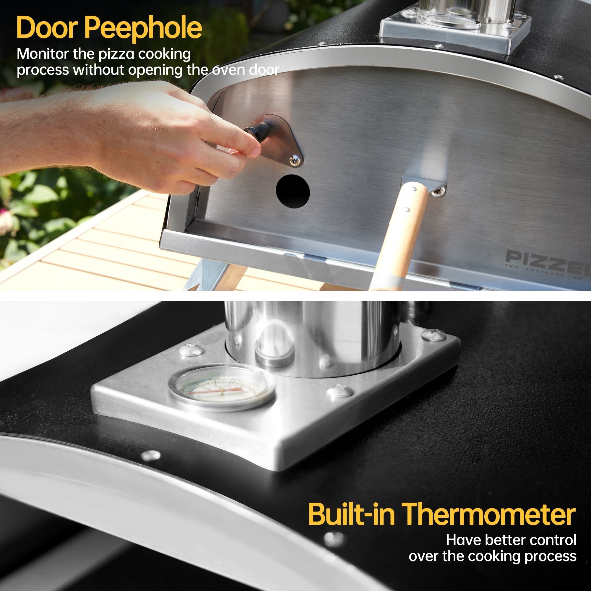 Four à pizza extérieur à bois, four à pizza portable avec pelle à pizza, sac de transport - 16 pouces