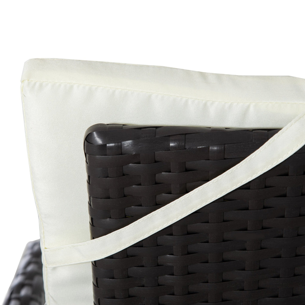 Outsunny Ensemble de canapé en rotin PE pour patio, 3 pièces, chaises inclinables d'extérieur, table basse en plastique imitation bois