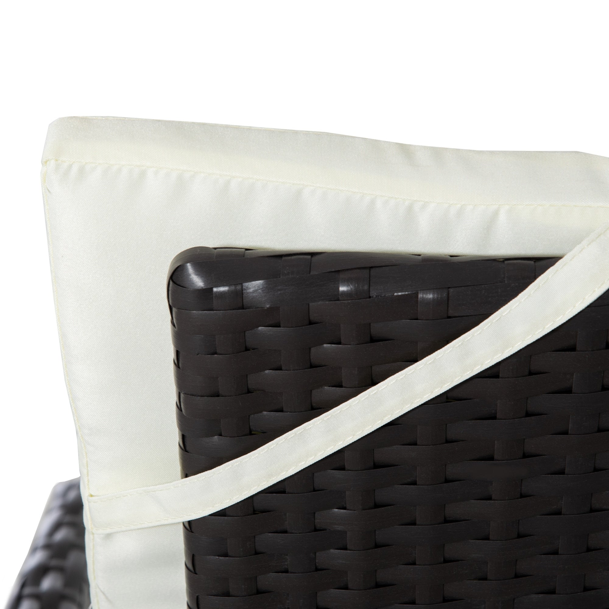 Outsunny Ensemble de canapé en rotin PE pour patio, 3 pièces, chaises inclinables d'extérieur, table basse en plastique imitation bois