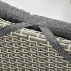 Outsunny Ensemble de canapé en rotin PE pour patio, 3 pièces, chaises inclinables d'extérieur, table basse en plastique imitation bois