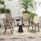 Outsunny Ensemble de 4 chaises de jardin pliantes avec un design simple et chic, confortables pour la terrasse, le jardin, la cour et les voyages.