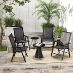 Outsunny Ensemble de 4 chaises de jardin pliantes avec un design simple et chic, confortables pour la terrasse, le jardin, la cour et les voyages.