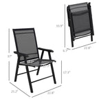 Outsunny Ensemble de 4 chaises de jardin pliantes avec un design simple et chic, confortables pour la terrasse, le jardin, la cour et les voyages.