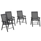 Outsunny Ensemble de 4 chaises de jardin pliantes avec un design simple et chic, confortables pour la terrasse, le jardin, la cour et les voyages.