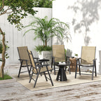 Outsunny Ensemble de 4 chaises de jardin pliantes avec un design simple et chic, confortables pour la terrasse, le jardin, la cour et les voyages.