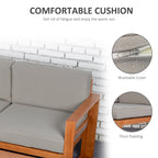 Ensemble de mobilier de patio Outsunny 5 pièces en forme de L, canapé d'angle extérieur en bois, gris