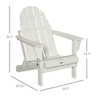 Chaise de plage pliante Outsunny Adirondack, chaise longue en plastique HDPE pour extérieur, résistante aux intempéries, pour patio, terrasse et mobilier de jardin.
